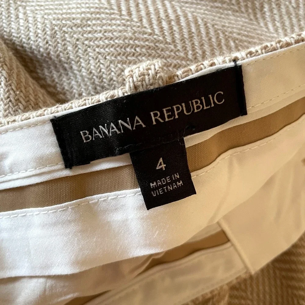 Banana Republic Wide Leg Pants Linen Cotton Sz 4 Quiet Luxury Minimalist
